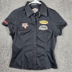 Harley-Davidson Black Shirt with Red & White Patch